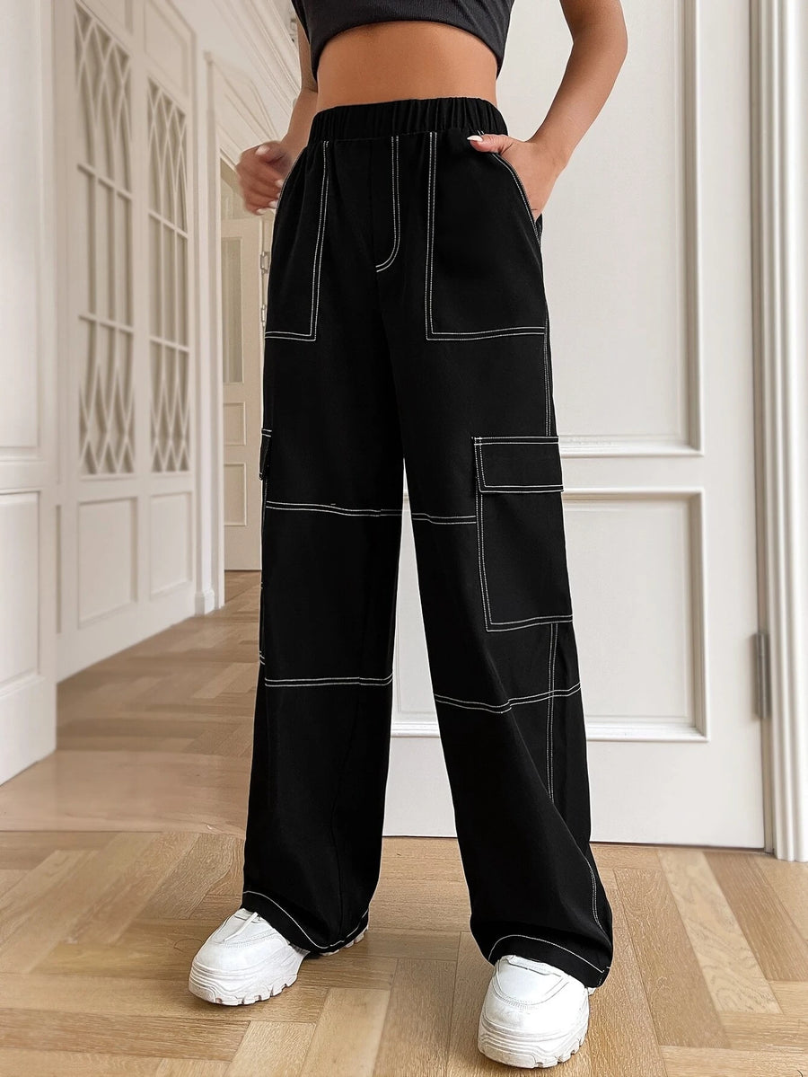 High Waist Black Baggy Cargo Pant – Wardrobe Your Way